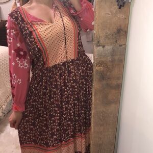 Melissa Masse made to measure size large pink floral maxi dress